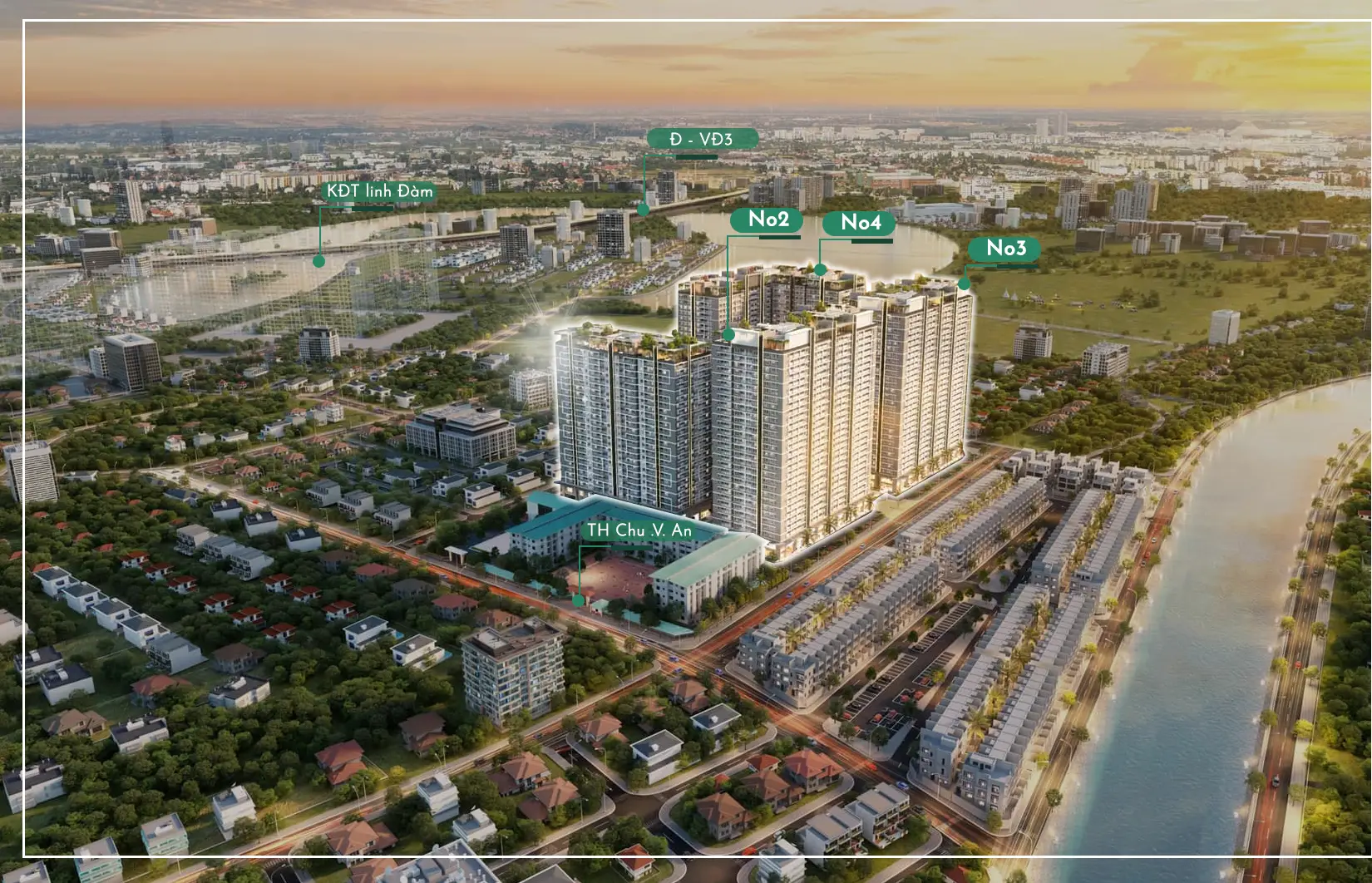 Phối cảnh trên cao Hanoi Melody Linh Đàm residences